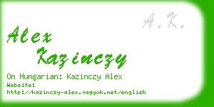 alex kazinczy business card